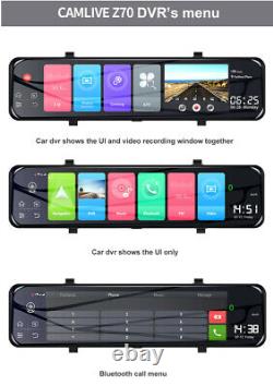 12in 1080P Dual Lens WIFI GPS Car DVR Front Rear Camera Dash Cam Video Recorder