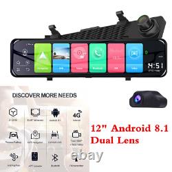 12in Dash Cam Car DVR Recorder Camera 4G Wifi GPS Android Front Rear View Mirror