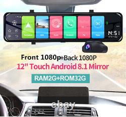 12in Dash Cam Car DVR Recorder Camera 4G Wifi GPS Android Front Rear View Mirror