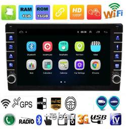 1+16G 1 Din Adjustable 8in Android 8.1 Quad-core Car Stereo Radio WiFi GPS Navi