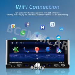 1 Din Touch Screen Car Stereo Radio WiFi GPS Navi For Carplay Android Auto Cam