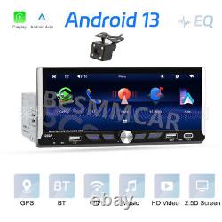 1 Din Touch Screen Car Stereo Radio WiFi GPS Navi For Carplay Android Auto Cam