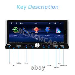 1 Din Touch Screen Car Stereo Radio WiFi GPS Navi For Carplay Android Auto Cam