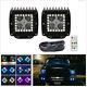 2car 3x3 72w Led Working Rgb Halo Color Angel Eye Working Light Spot Beam Lamp