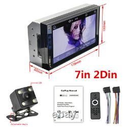 2Din 7in Car Stereo Radio MP5 Player BT FM USB AUX Mirror link With Rear Camera