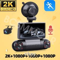 2K HD Car DVR 4 Cameras 3 LCD Screen WIFI Dash Cam Night Vision For Taxi Driver