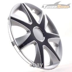 4 Hub Caps 15 Inch Wheel Trims Covers Run IV silber / schwarz for Citroen Ford L