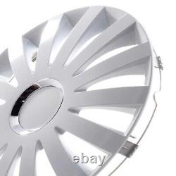 4 Hub Caps 15 Inch Wheel Trims Covers Sail white weiß for Citroen Ford Lancia MI