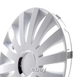 4 Hub Caps 15 Inch Wheel Trims Covers Sail white weiß for Citroen Ford Lancia MI