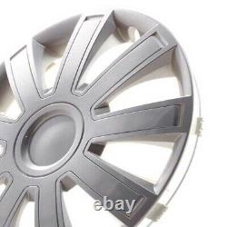 4 Hub Caps 16 Inch Wheel Trims Covers Arrow Lux silber for Citroen Ford Lancia M