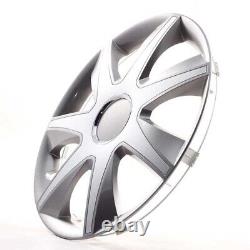 4 Hub Caps 16 Inch Wheel Trims Covers Run I grau / silber for Citroen Ford Lanci