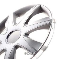 4 Hub Caps 16 Inch Wheel Trims Covers Run I grau / silber for Citroen Ford Lanci