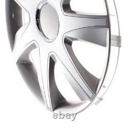 4 Hub Caps 16 Inch Wheel Trims Covers Run I grau / silber for Citroen Ford Lanci
