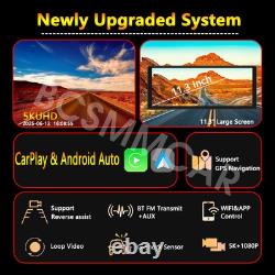 5K 11.3 Wireless CarPlay Android Auto Dash Cam Front Rear Parking Monitoring