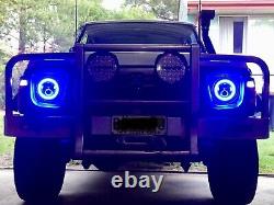 7 LED Headlights BLUE and WHITE Ford Cortina Mk1 Mk2 Escort Lights