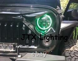 7 LED Headlights GREEN Ford Cortina Mk1 Mk2 Escort Flashes AMBER Lights