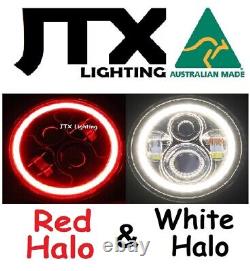 7 LED Headlights RED and WHITE Ford Cortina Mk1 Mk2 Escort Lights