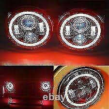 7 LED Headlights RED and WHITE Ford Cortina Mk1 Mk2 Escort Lights
