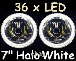 7 WHITE Halo Lights & 55w HID Kit Ford Cortina Mk1 Mk2 Escort