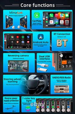 7in Double Din Radio Car Stereo MP5 Player CarPlay Android Auto Bluetooth USB