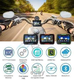 Auto 4.3 LCD Screen GPS Navigation Bluetooth 256MB 8GB European Map Waterproof