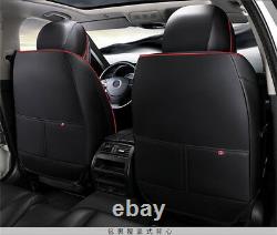 Black Luxury Full Seat Microfiber Leather 6D Surround Car Seat Cover Set Cushion
