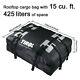 Black Pvc Waterproof Cargo Bag Luggage Roof Top Travel Storage Pocket For Car