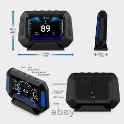 Car Digital Head Up Display OBD2+GPS Speedometer Slope Meter Security Alarm RPM