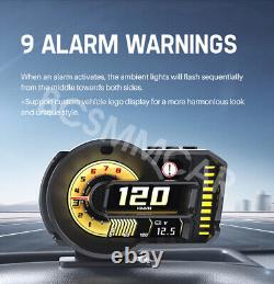 Car HUD Speedometer GPS Heads Up Display Speed Tired Alarm Gesture Recognition