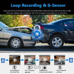 Car Recorder Dual Camera Front Inside Dash Cam Night Vision G-Sensor WiFi GPS