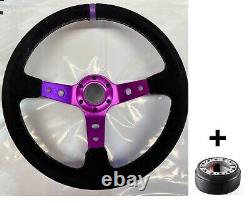 Drift Suede 350mm Steering Wheel Fit Ford Capri Mk1 Mk2 Escort Mazda Mx3 Mx5