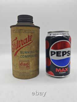 Filtrate Running In Compound Tin Empty Advertising Man Cave Collector