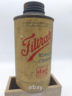 Filtrate Running In Compound Tin Empty Advertising Man Cave Collector