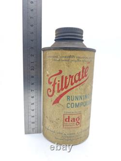 Filtrate Running In Compound Tin Empty Advertising Man Cave Collector