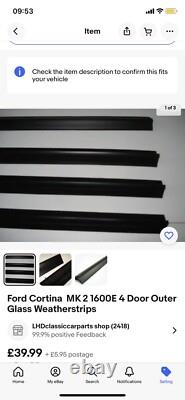 Ford Cortina Mk2 1600e Full Rubber Kit Includes Everything In Description