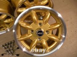 Ford Escort Cortina Capri 6x13 Alloy Wheel Set Jbw Minilight Style 13x6 Gold