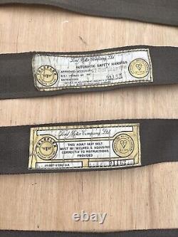 Ford Escort Cortina Seat Belts Pair RETRACTABLE Brand New Original Ford 69BBT