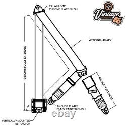 Front Seat Belt Kit Fully Automatic Inertia Chrome Buckle For Classic Fords