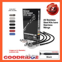 Goodridge Steel Black Brake Hoses For Ford Cortina Mk2 1966-1970 SFD0603-3C-BK