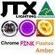 Led Jtx Chrome Headlights Pink Flash Amber Ford Cortina Mk1 Mk2 Escort