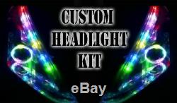 LED RGB Head Light Halo Angel Eye DRL Retrofit Bluetooth Universal custom