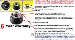 Leather Drift 3 Spoke 350mm Steering Wheel Fit Ford Capri Mk1 Mk2 Escort Black