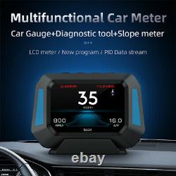 OBD2+GPS Car Head Up Digital Display HUD Gauge Water Oil Temp Speedometer Alarm