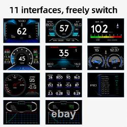 OBD2+GPS Car Head Up Digital Display HUD Gauge Water Oil Temp Speedometer Alarm