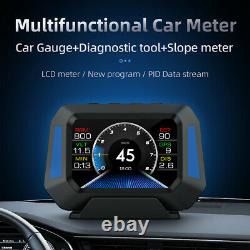 OBD2+GPS Car Head Up Digital Display HUD Gauge Water Oil Temp Speedometer Alarm