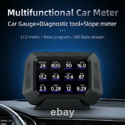 OBD2+GPS Car Head Up Digital Display HUD Gauge Water Oil Temp Speedometer Alarm