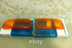 PAIR NOS OEM FORD TAUNUS Mk2 CORTINA Mk4 SIGNAL LENSES # 76BG-13K301-AA / 302-AA