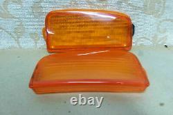 PAIR NOS OEM FORD TAUNUS Mk2 CORTINA Mk4 SIGNAL LENSES # 76BG-13K301-AA / 302-AA