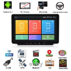 Rotatable 10.1in 1Din Car Multimedia Player BT FM Stereo Radio GPS WiFi MP5 +Cam