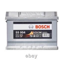 S5 075 Car Battery 12V 61Ah 600cca L242 x W175 x H175 0/1 B3 5 Year Bosch S5004